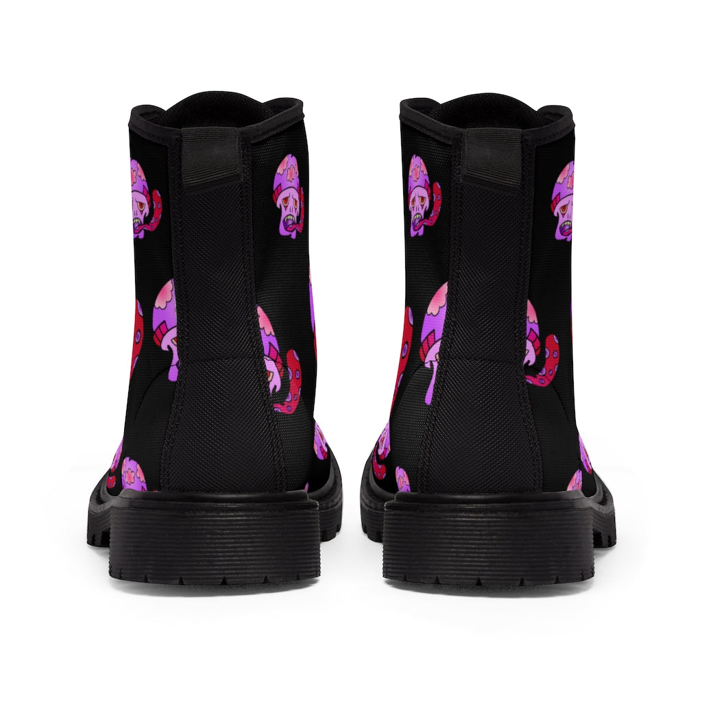 Pink Shroom Women's Canvas Boots