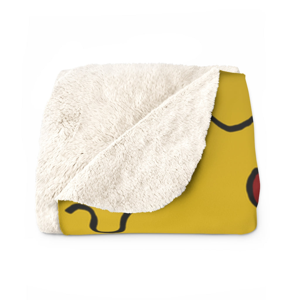 Cheesy Pizza Sherpa Fleece Blanket