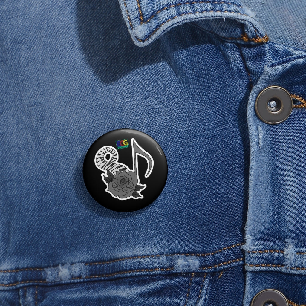 Musical Rose Pin Buttons