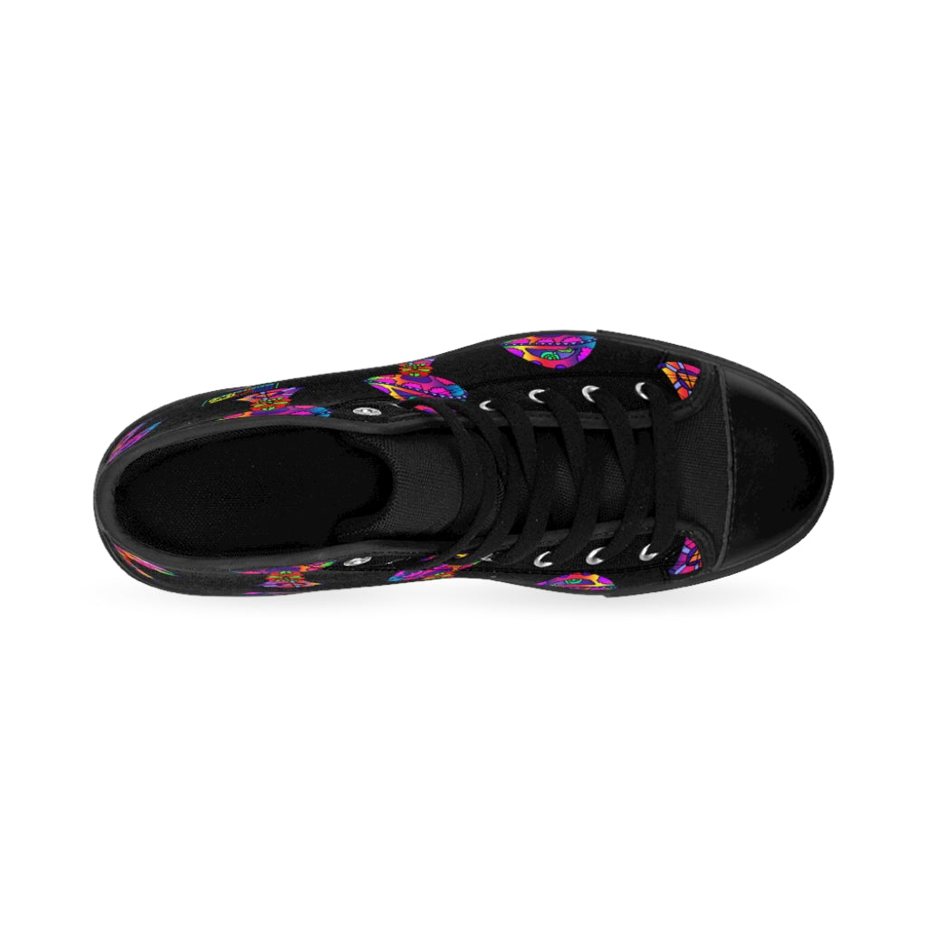 Rainbow Skull Shroom Women's High-top Sneakers