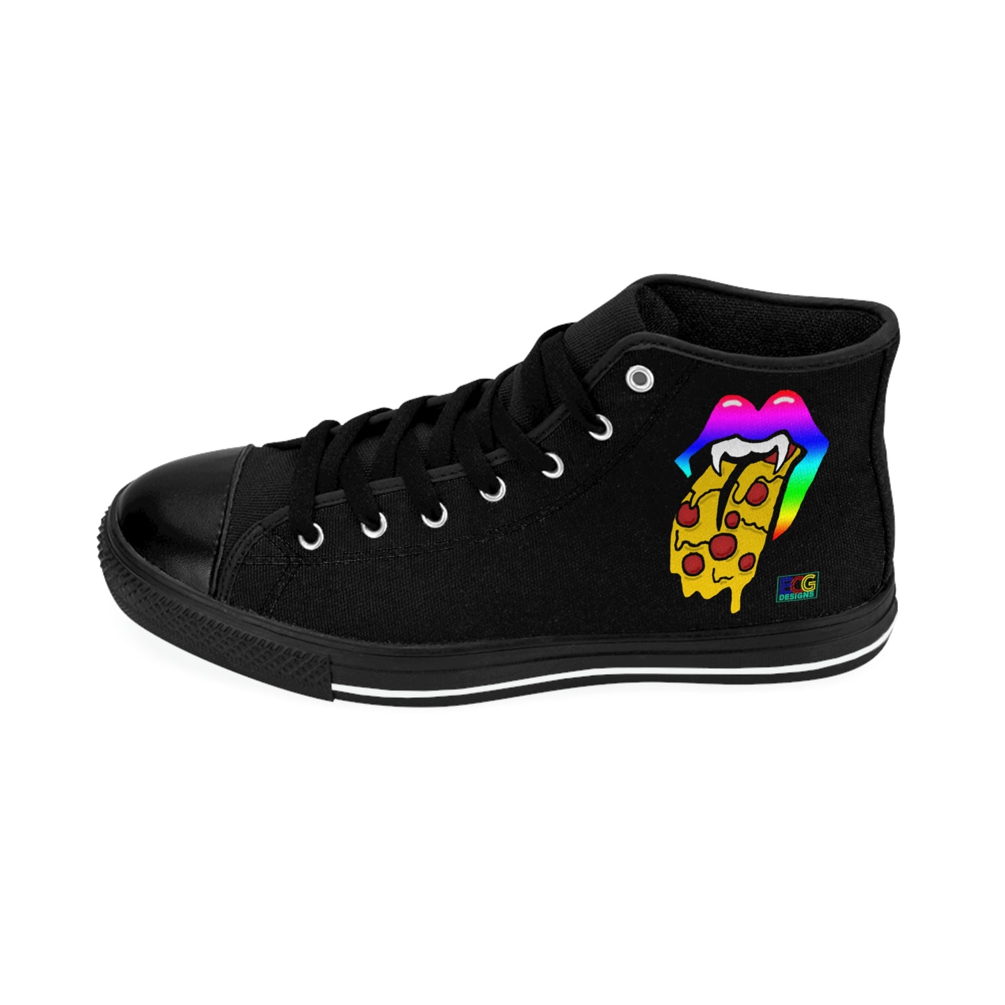 Rainbow Pizza Tongue Men's Classic Sneakers