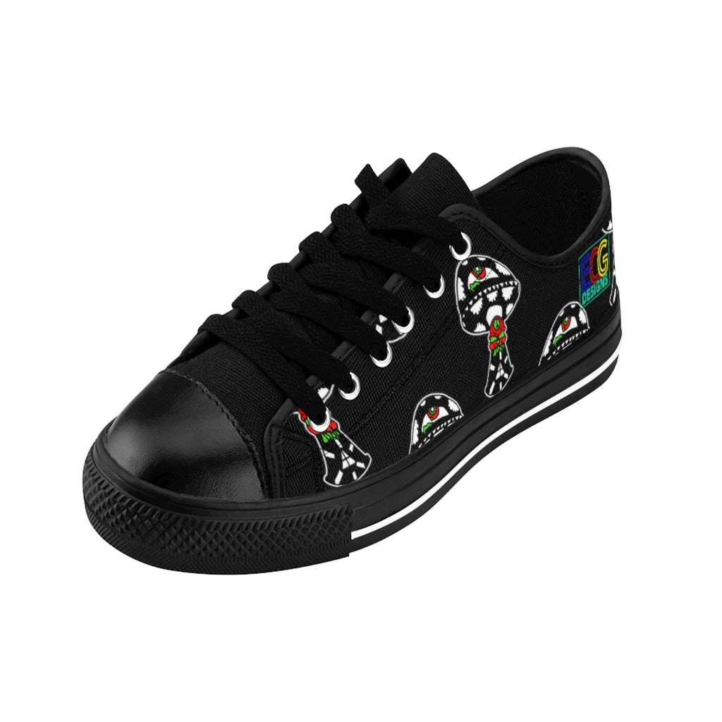 Black and White Skull Shroom Men's Sneakers