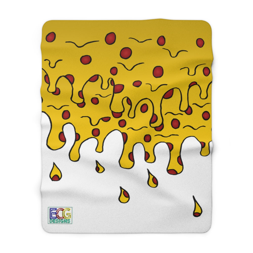 Cheesy Pizza Sherpa Fleece Blanket