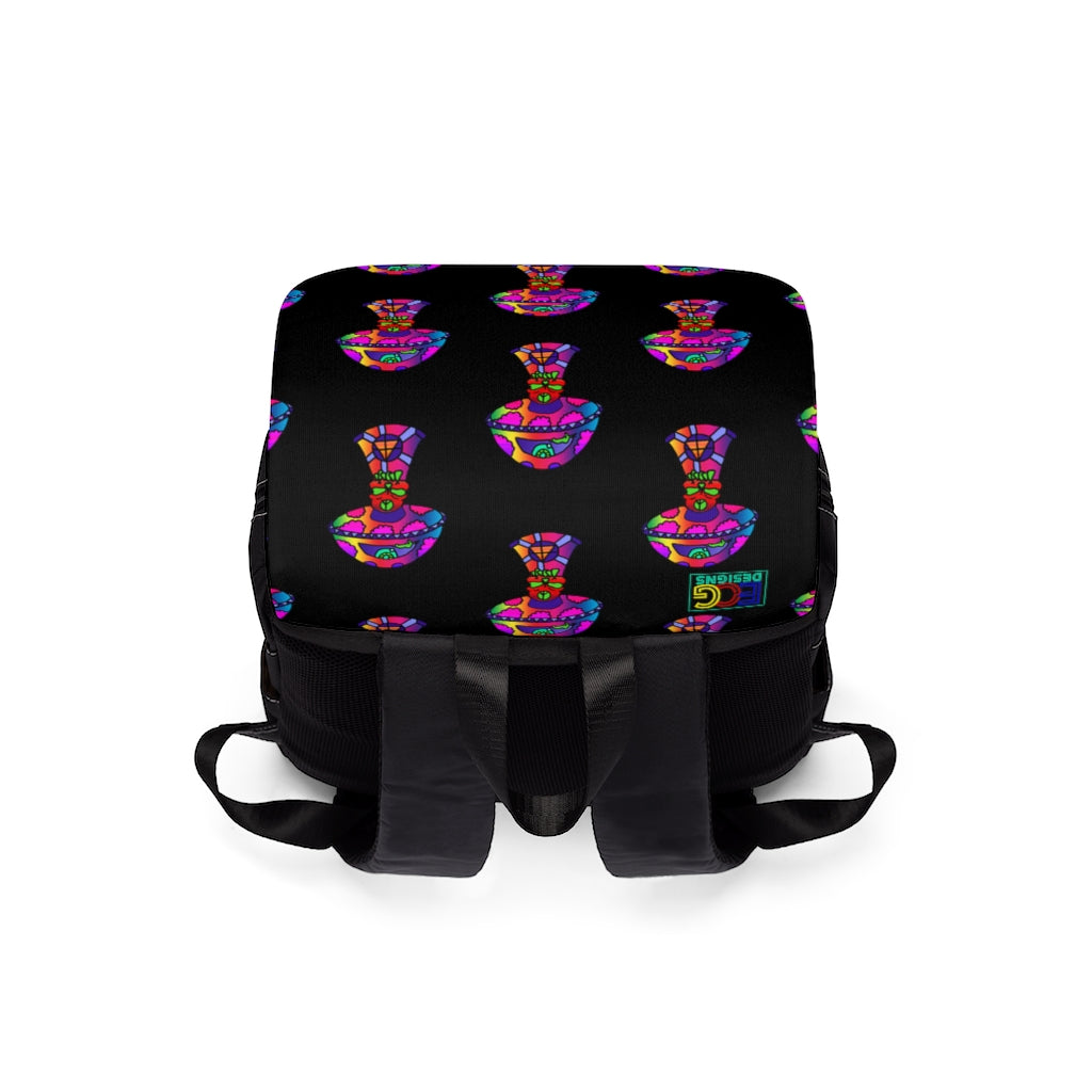 Rainbow Skull Shroom Unisex Casual Shoulder Backpack