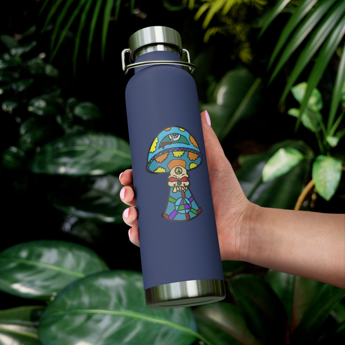 Multicolored Skull Shroom 22oz Vacuum Insulated Bottle