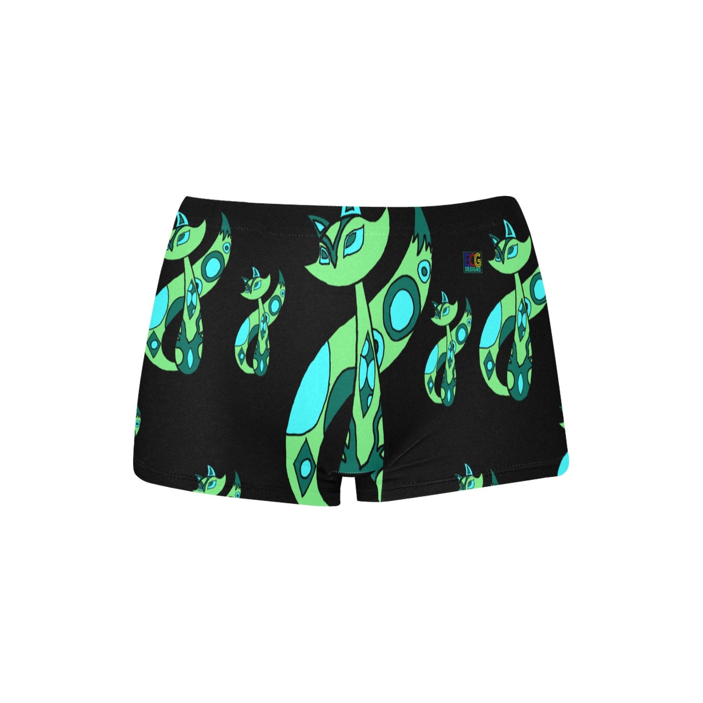 Green Cat Women's All Over Print Boyshort Panties (Model L31)