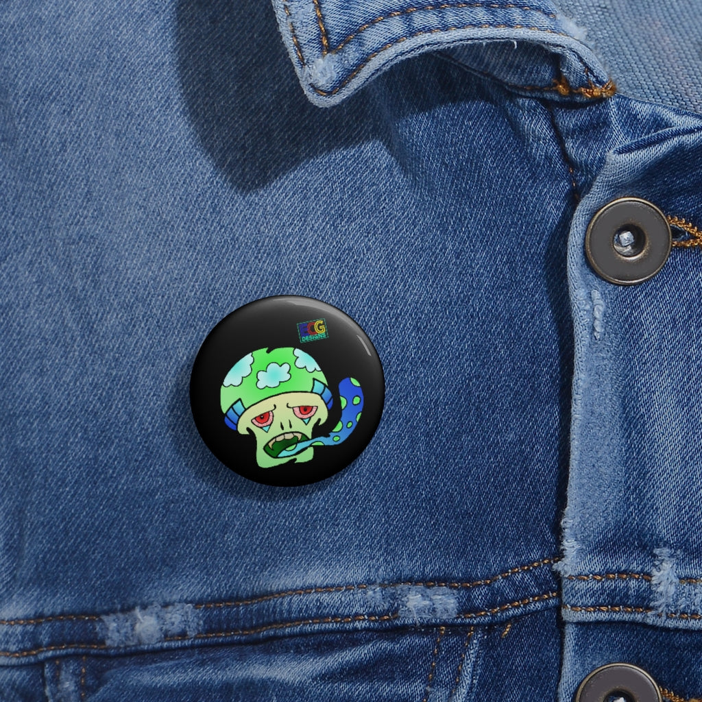 Green Shroom Pin Buttons