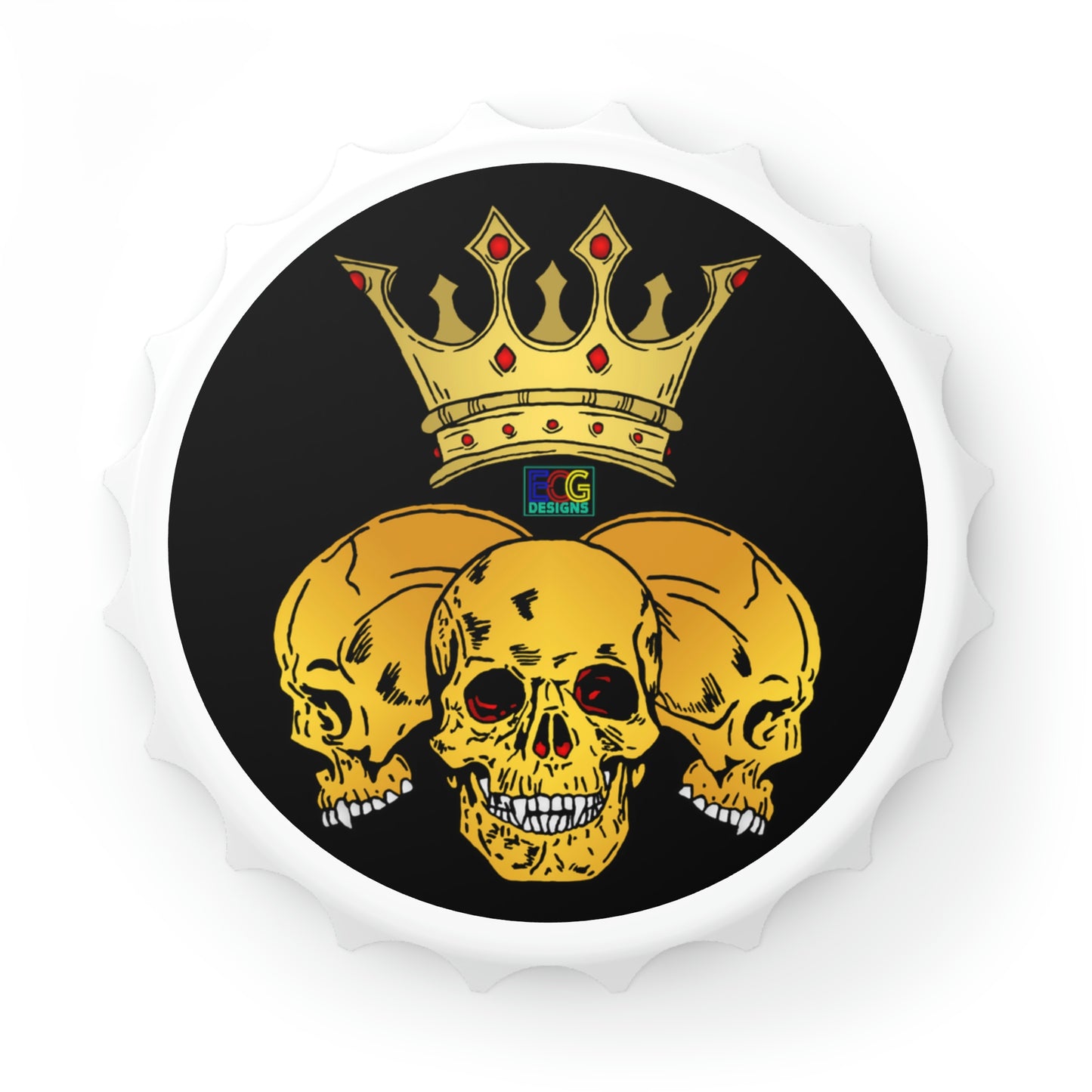 Triple Skull Crown Bottle Opener