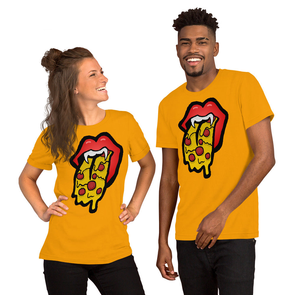 Red Pizza Tongue Short-Sleeve Unisex T-Shirt