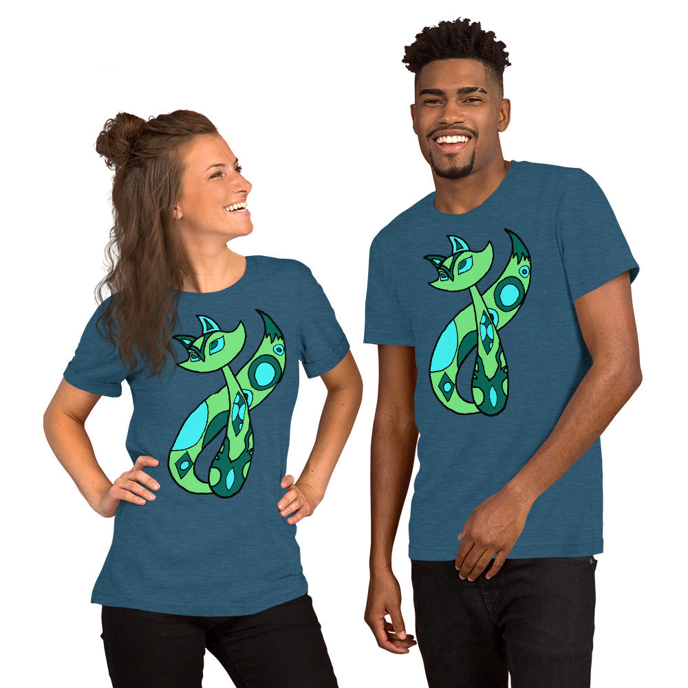 Green Cat Short-Sleeve Unisex T-Shirt