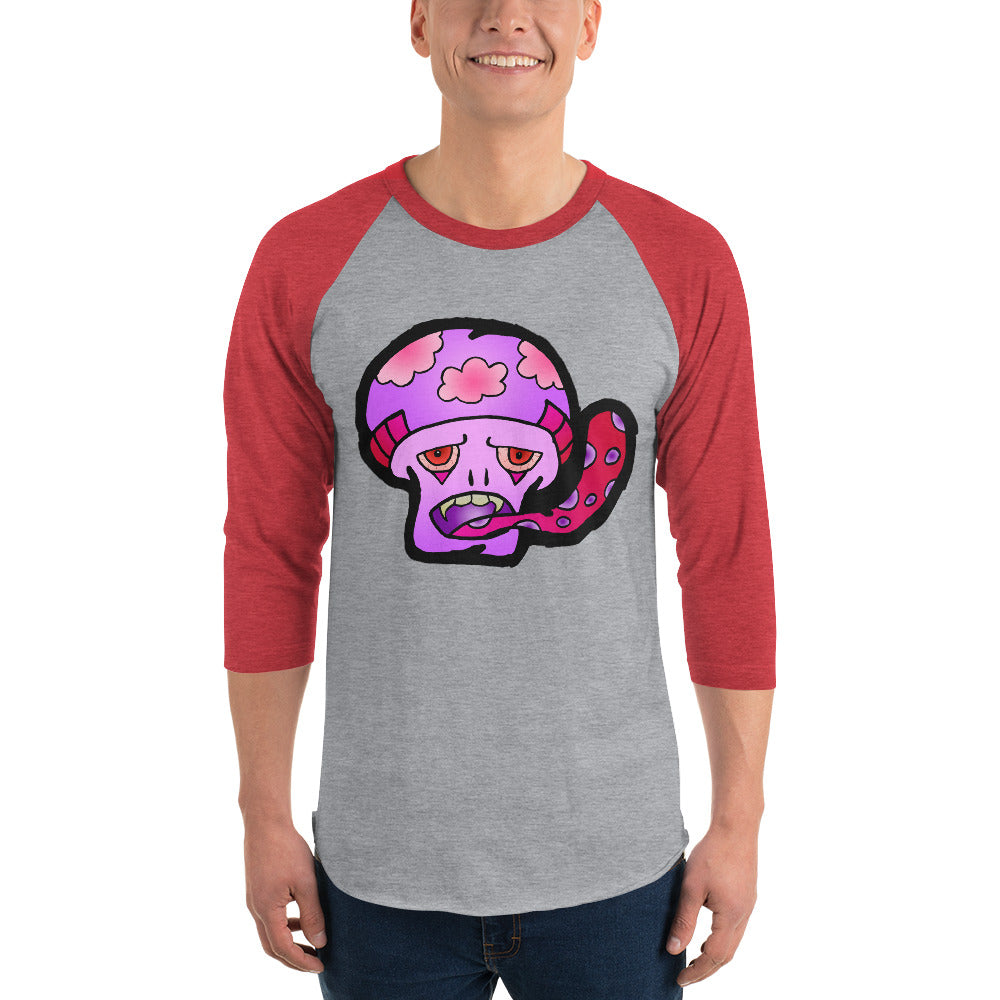 Pink Shroom 3/4 sleeve raglan shirt