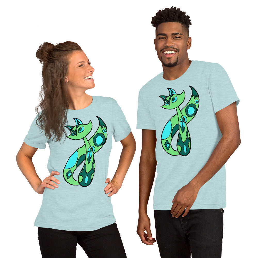 Green Cat Short-Sleeve Unisex T-Shirt