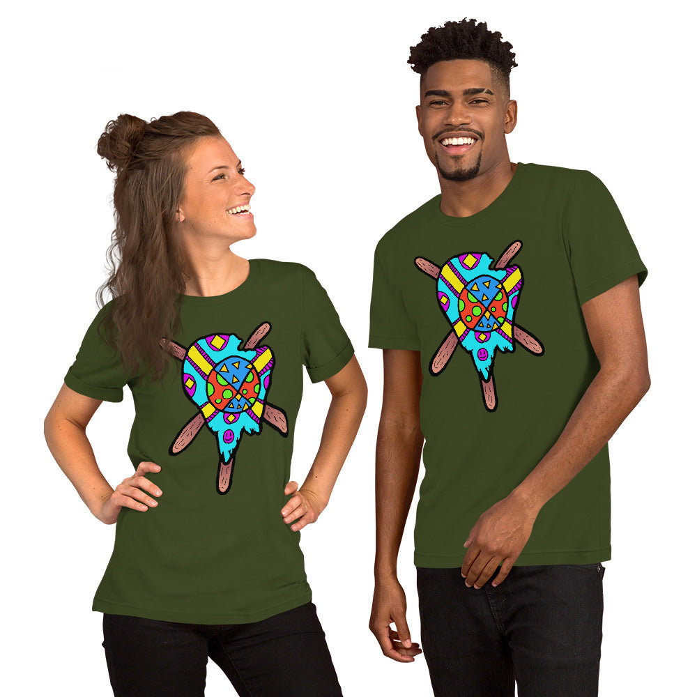 Multicolored Melted Popsicle Short-Sleeve Unisex T-Shirt