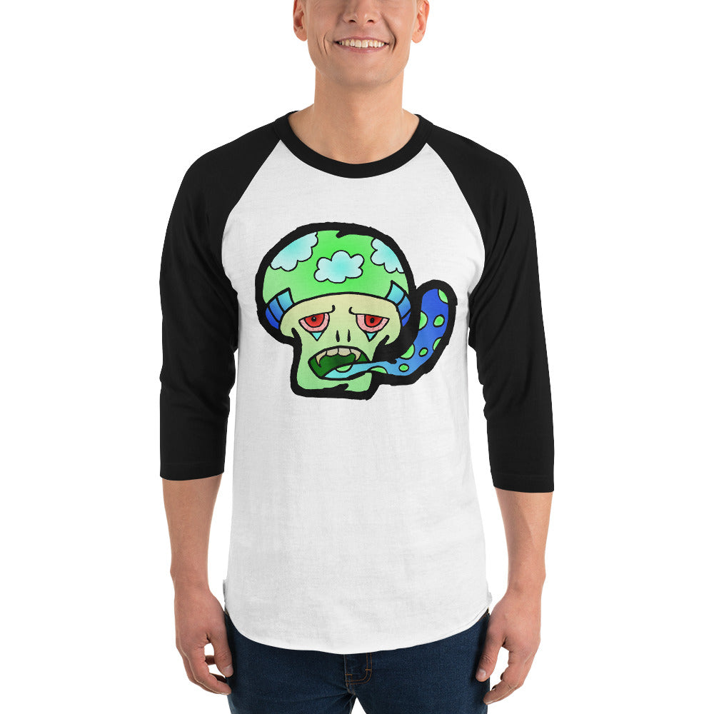 Green Shroom 3/4 sleeve raglan shirt