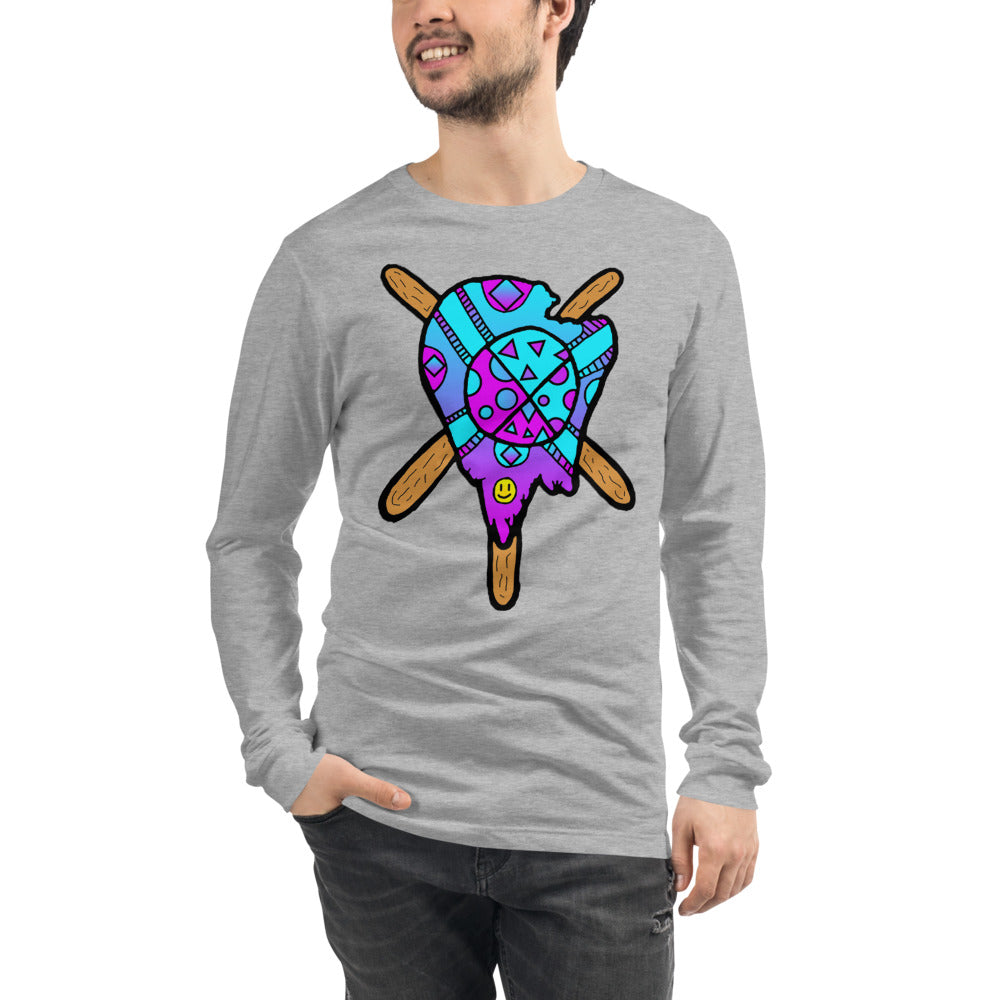 Blue and Purple Melted Popsicle Unisex Long Sleeve Tee