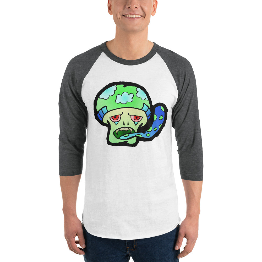 Green Shroom 3/4 sleeve raglan shirt