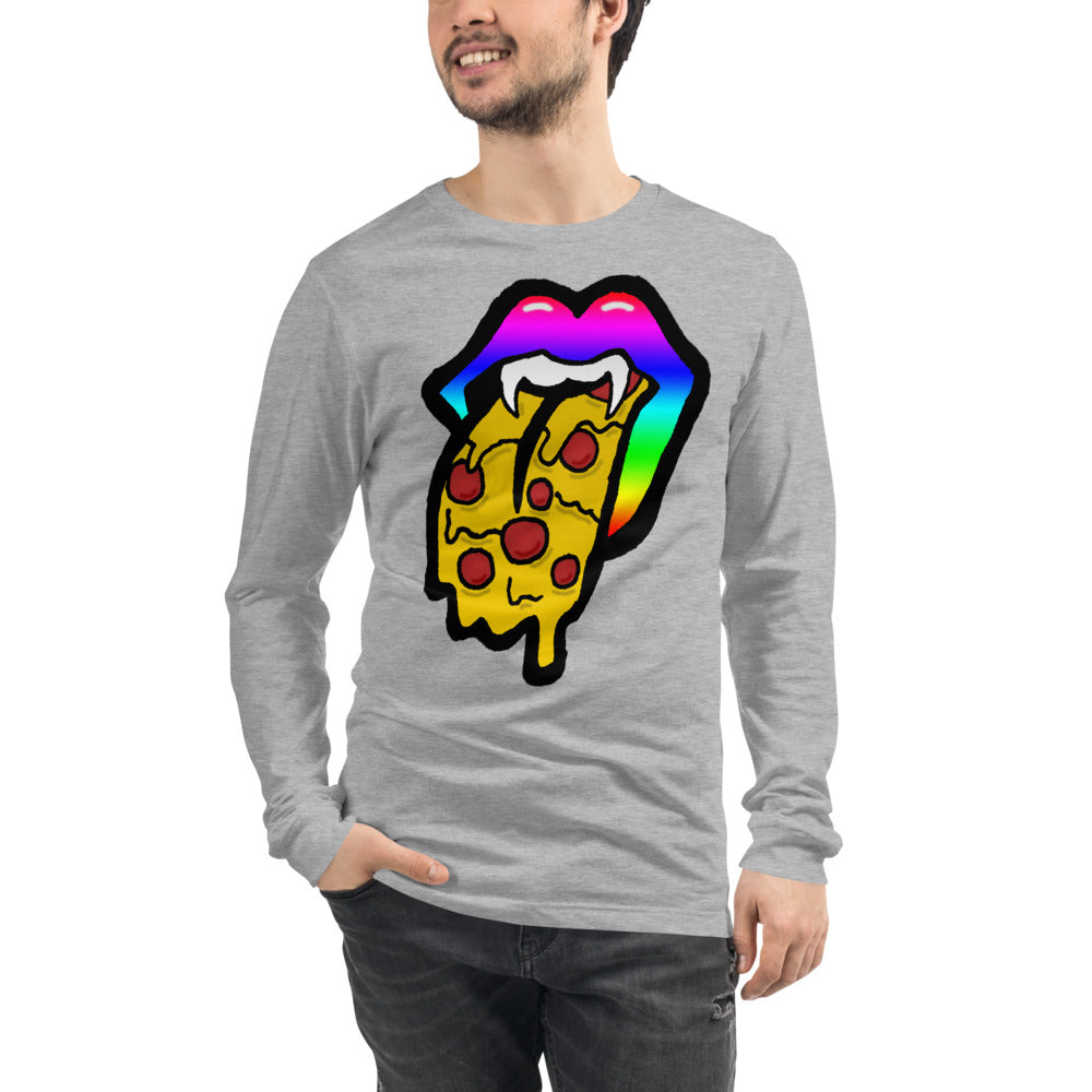 Rainbow Pizza Tongue Unisex Long Sleeve Tee