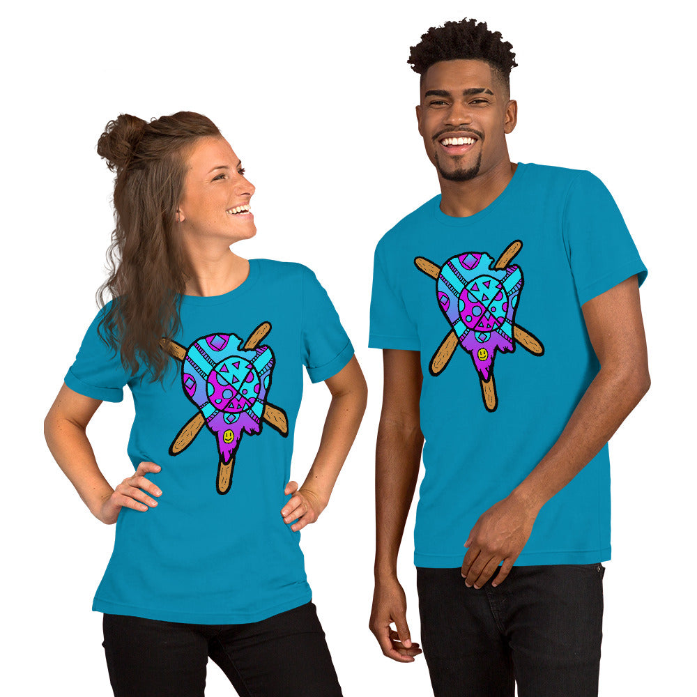 Blue and Purple Melted Popsicle Short-Sleeve Unisex T-Shirt