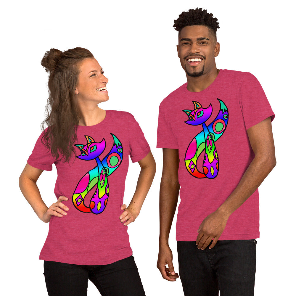 Rainbow Cat Short-Sleeve Unisex T-Shirt