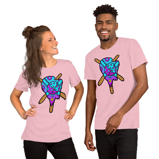 Blue and Purple Melted Popsicle Short-Sleeve Unisex T-Shirt