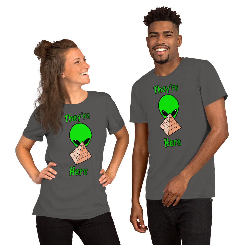 Green Alien Pyramid Short-Sleeve Unisex T-Shirt