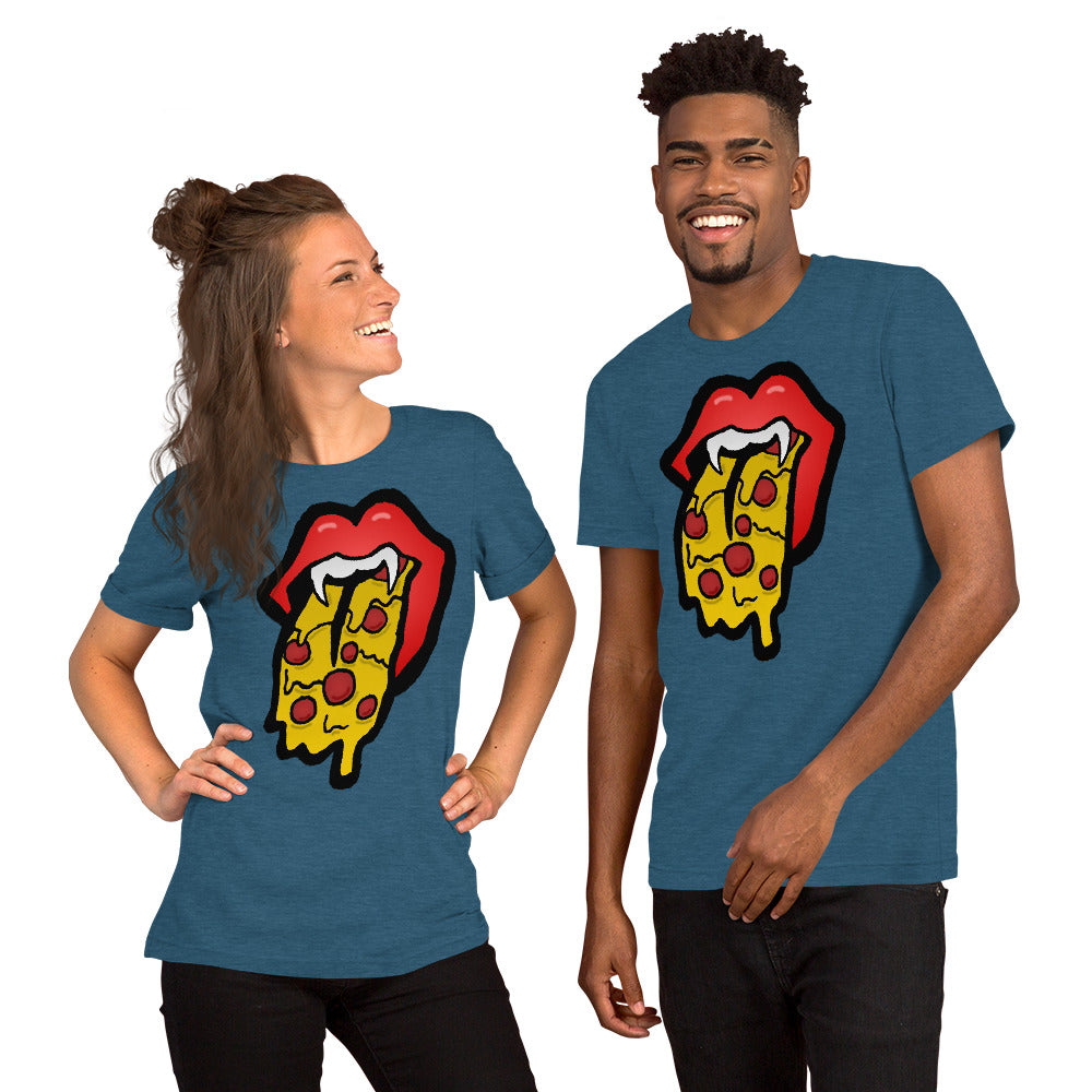 Red Pizza Tongue Short-Sleeve Unisex T-Shirt