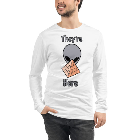 Gray Alien Pyramid Unisex Long Sleeve Tee