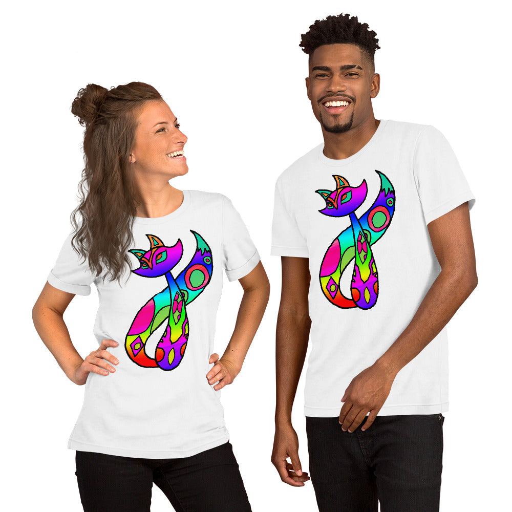 Rainbow Cat Short-Sleeve Unisex T-Shirt