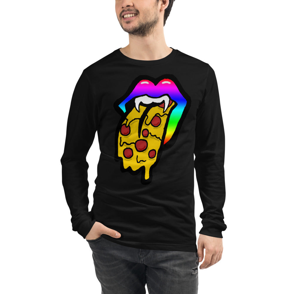 Rainbow Pizza Tongue Unisex Long Sleeve Tee