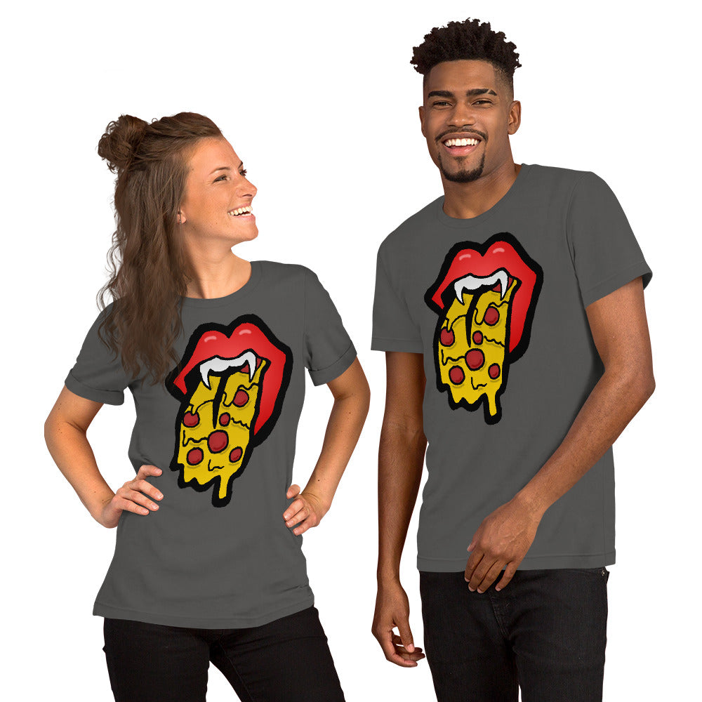 Red Pizza Tongue Short-Sleeve Unisex T-Shirt