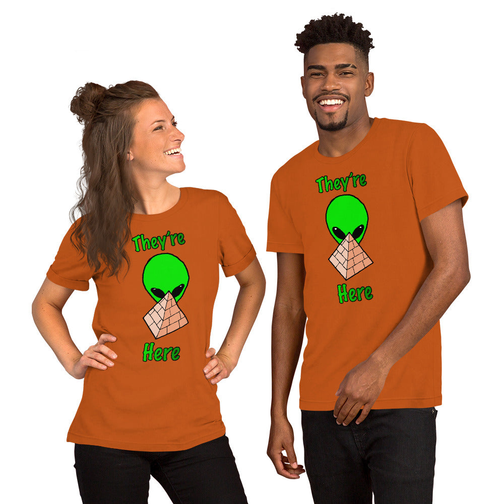 Green Alien Pyramid Short-Sleeve Unisex T-Shirt