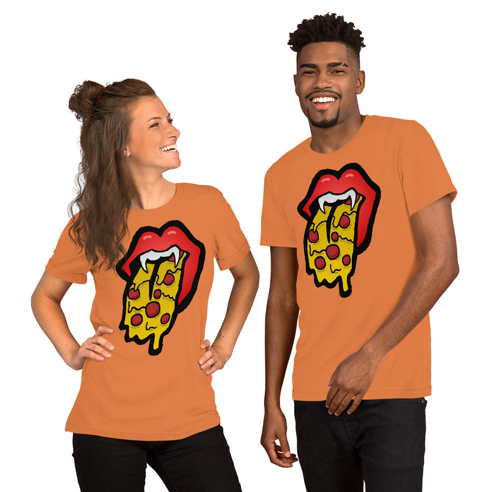 Red Pizza Tongue Short-Sleeve Unisex T-Shirt