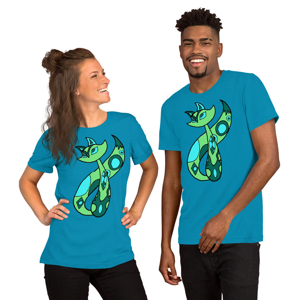 Green Cat Short-Sleeve Unisex T-Shirt