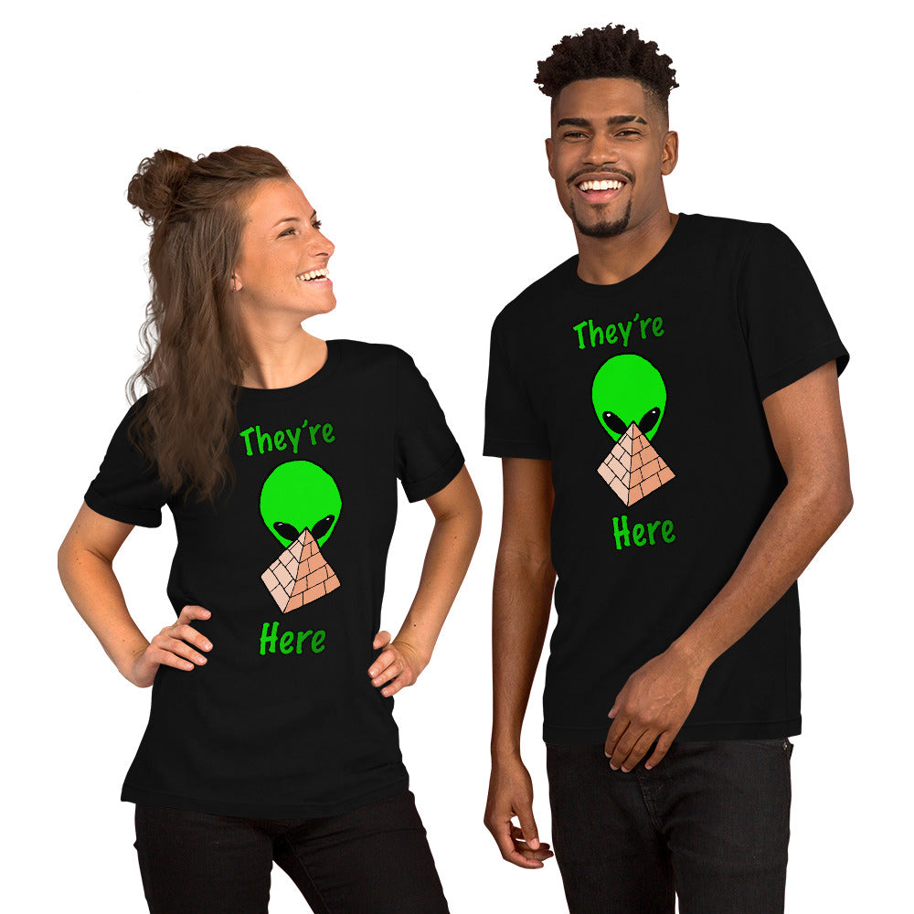 Green Alien Pyramid Short-Sleeve Unisex T-Shirt