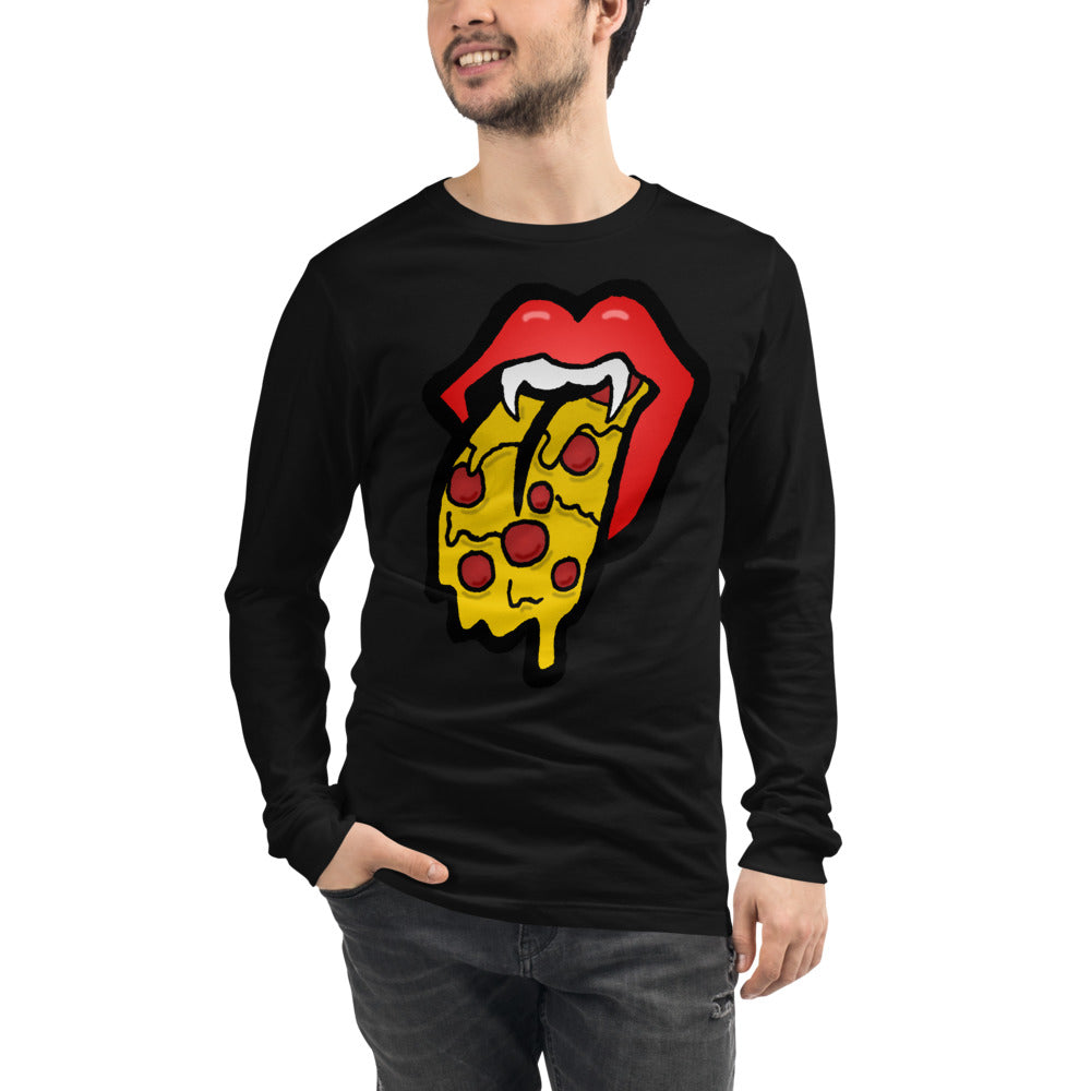 Red Pizza Tongue Unisex Long Sleeve Tee