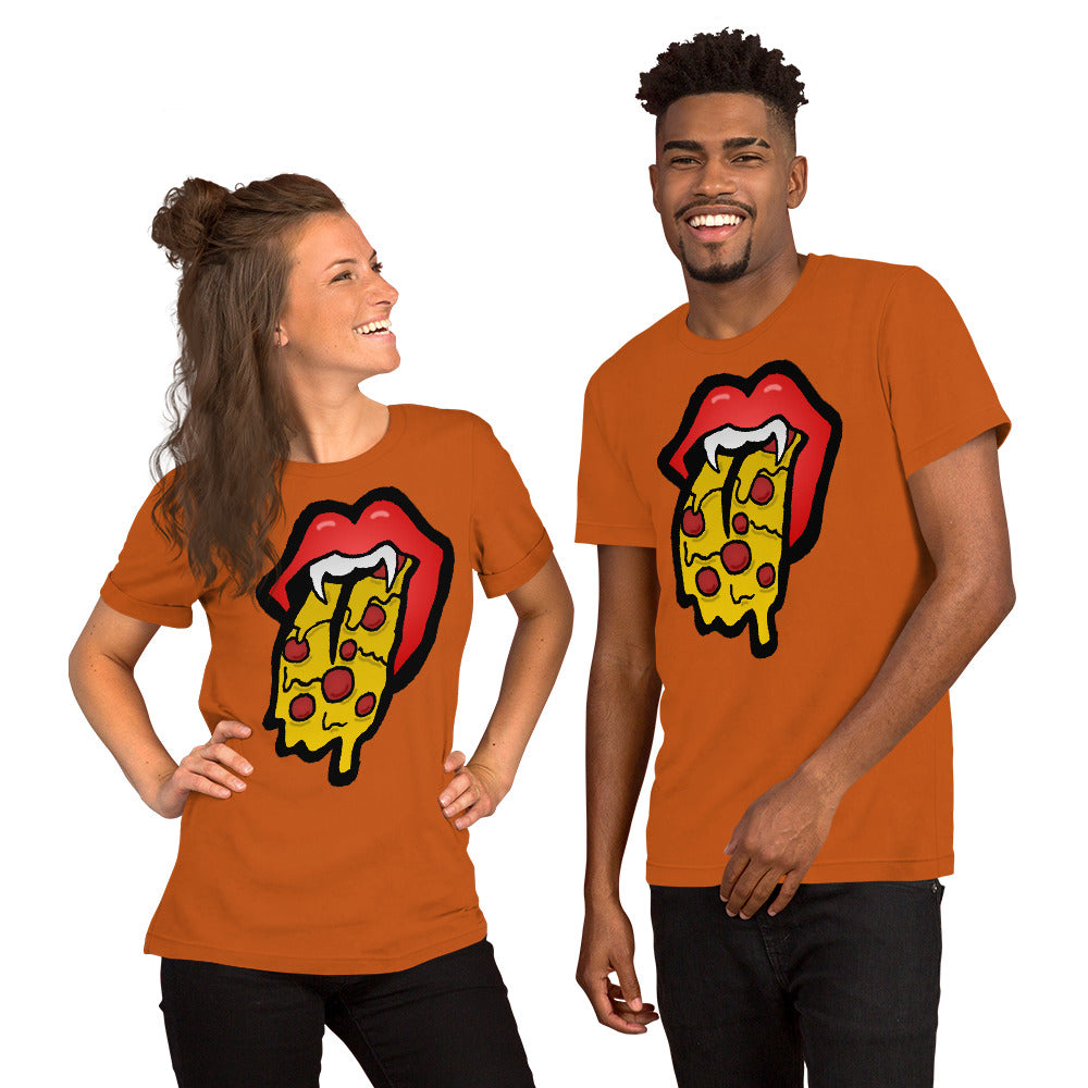 Red Pizza Tongue Short-Sleeve Unisex T-Shirt