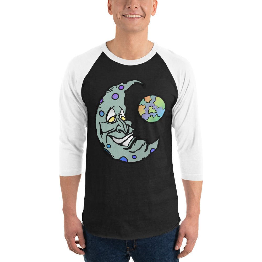 Green Moon 3/4 sleeve raglan shirt