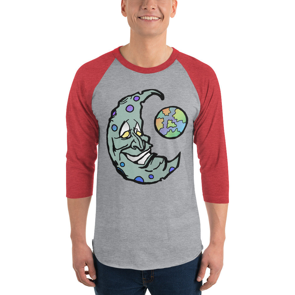 Green Moon 3/4 sleeve raglan shirt