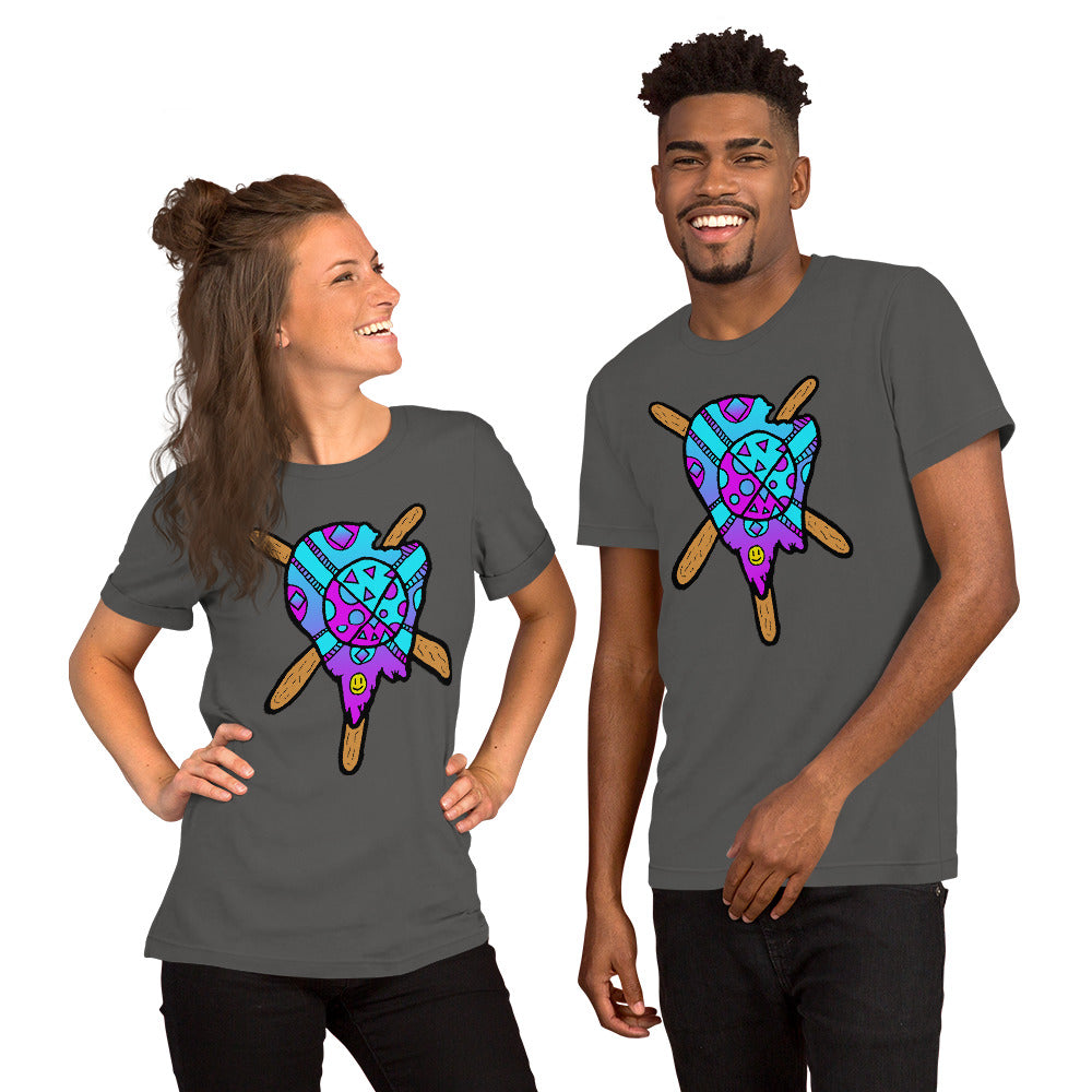 Blue and Purple Melted Popsicle Short-Sleeve Unisex T-Shirt