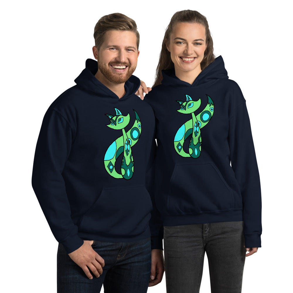 Green Cat Unisex Hoodie