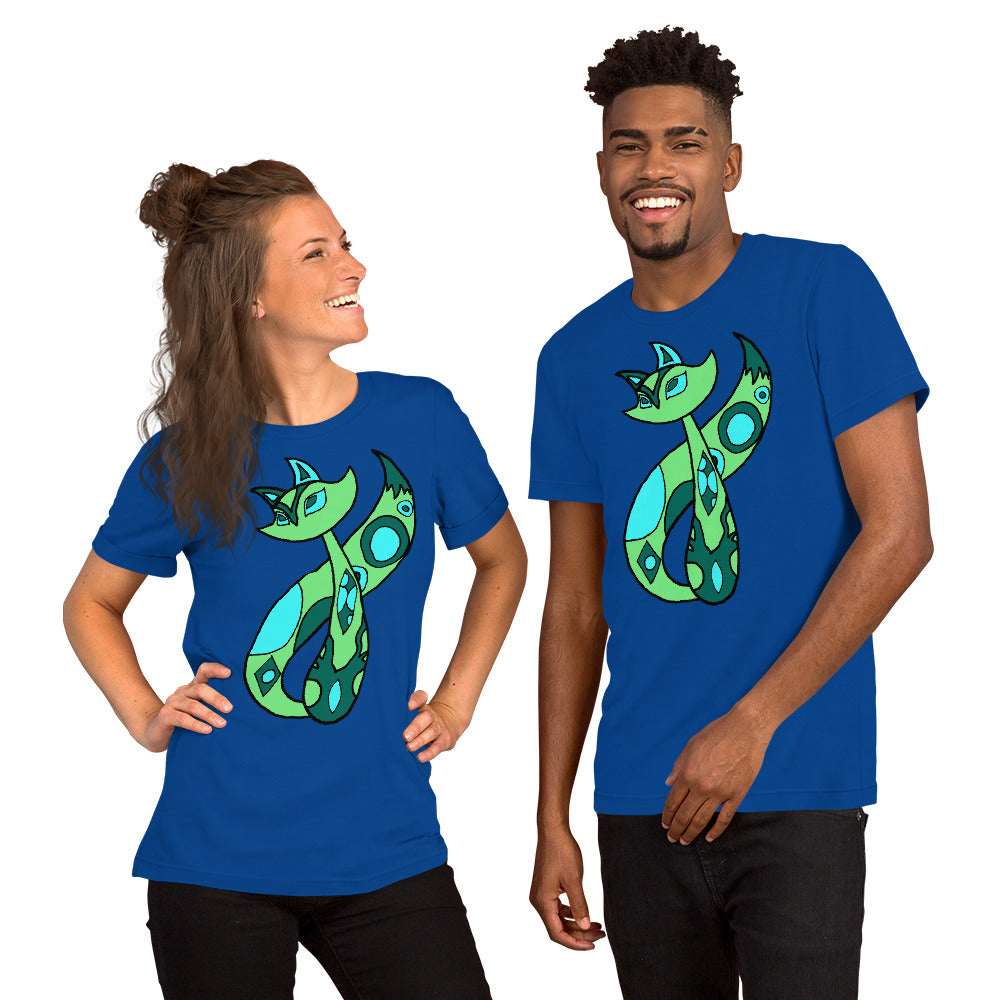 Green Cat Short-Sleeve Unisex T-Shirt