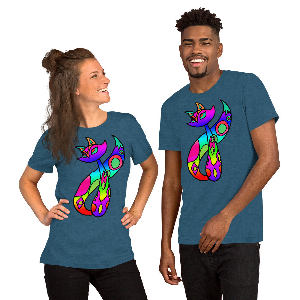 Rainbow Cat Short-Sleeve Unisex T-Shirt