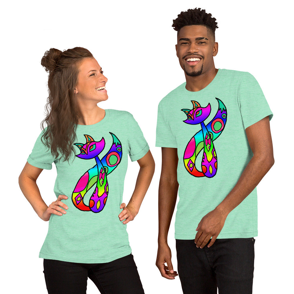 Rainbow Cat Short-Sleeve Unisex T-Shirt