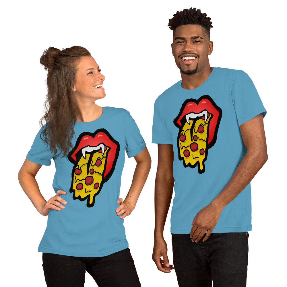 Red Pizza Tongue Short-Sleeve Unisex T-Shirt