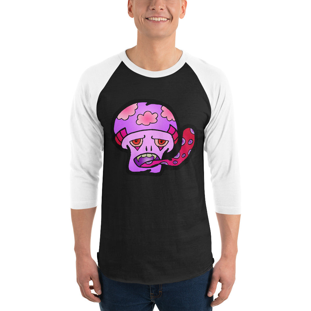 Pink Shroom 3/4 sleeve raglan shirt