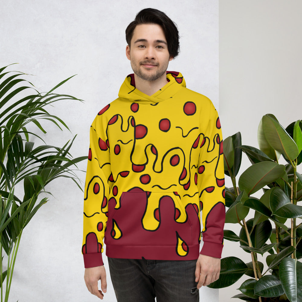 Cheesy Pizza Unisex Hoodie Red