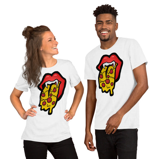 Red Pizza Tongue Short-Sleeve Unisex T-Shirt