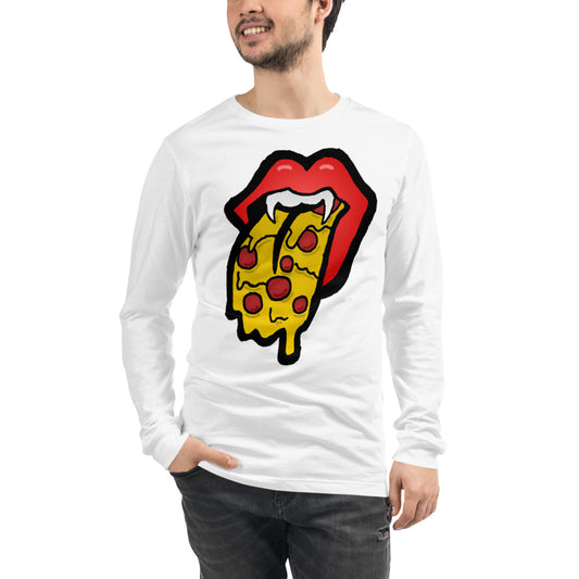 Red Pizza Tongue Unisex Long Sleeve Tee