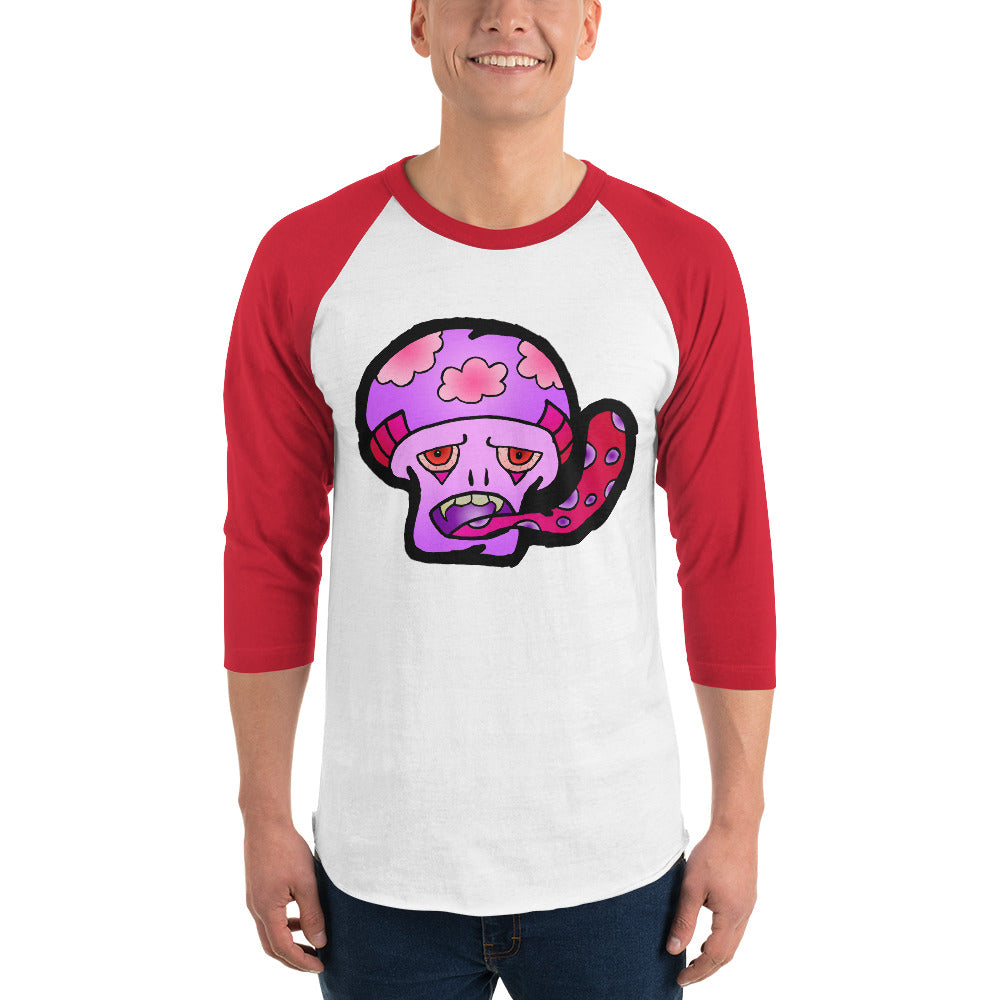 Pink Shroom 3/4 sleeve raglan shirt