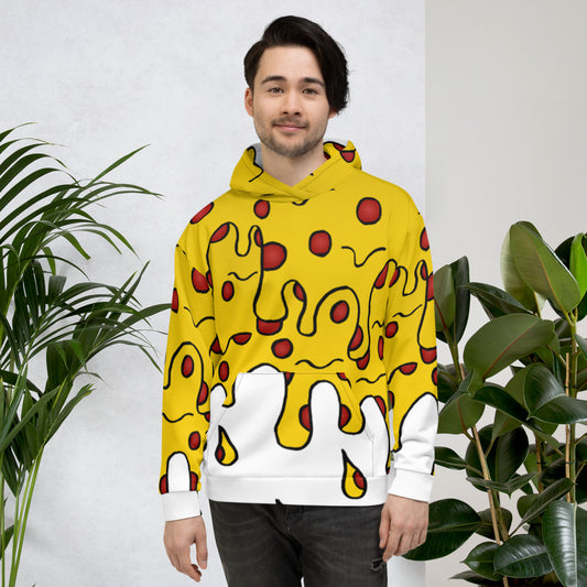 Cheesy Pizza Unisex Hoodie White